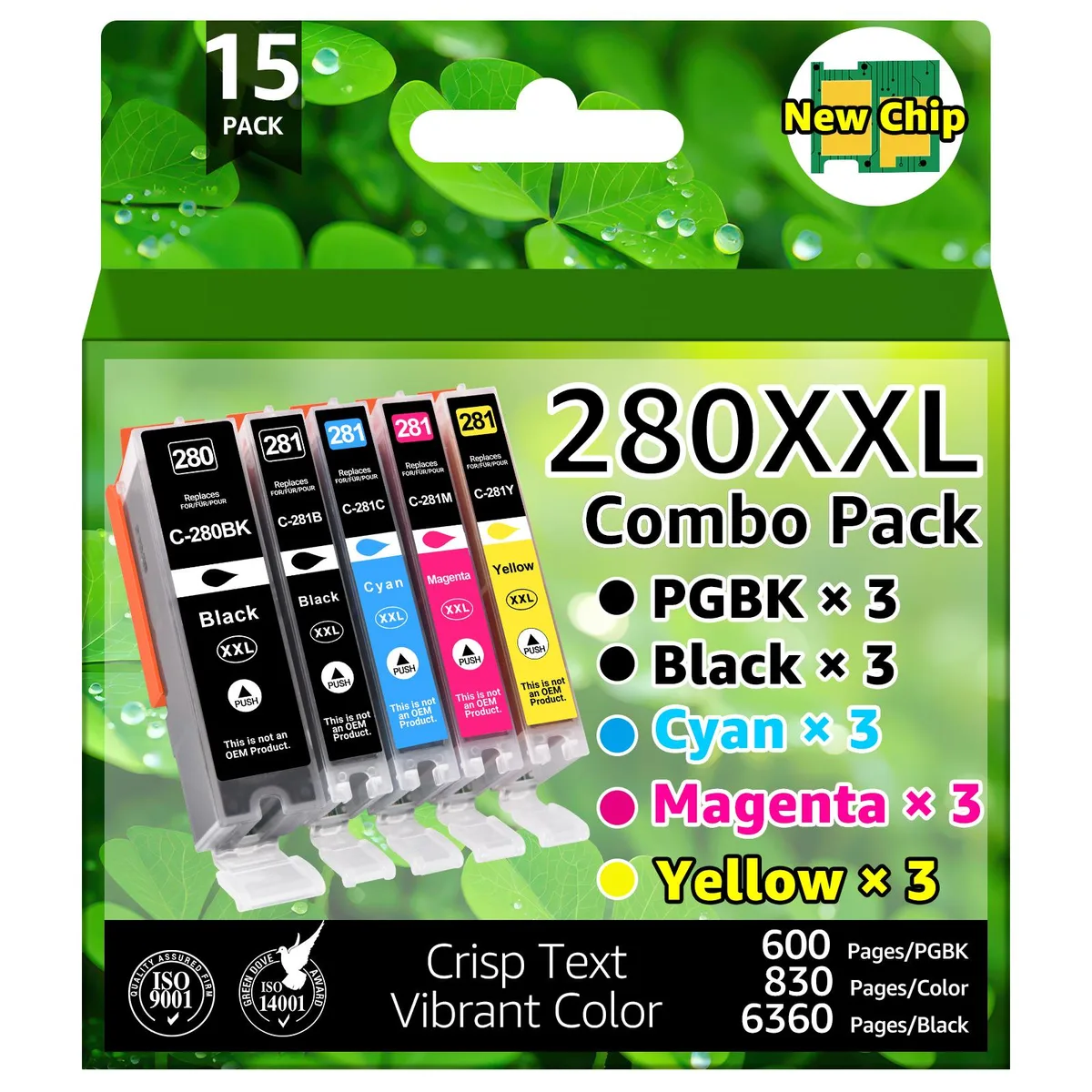 GREENCYCLE GREENCYCLE 280/281XXL 15-Pack Ink Cartridges — product photo