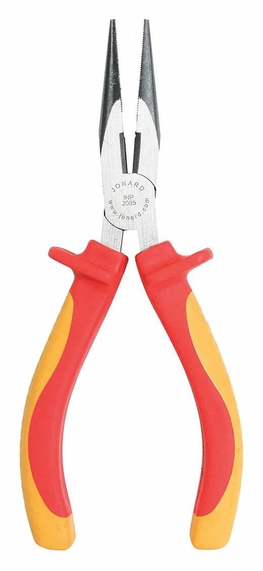 Jonard long nose pliers 6-1/2 inch smooth jaws insulated handles