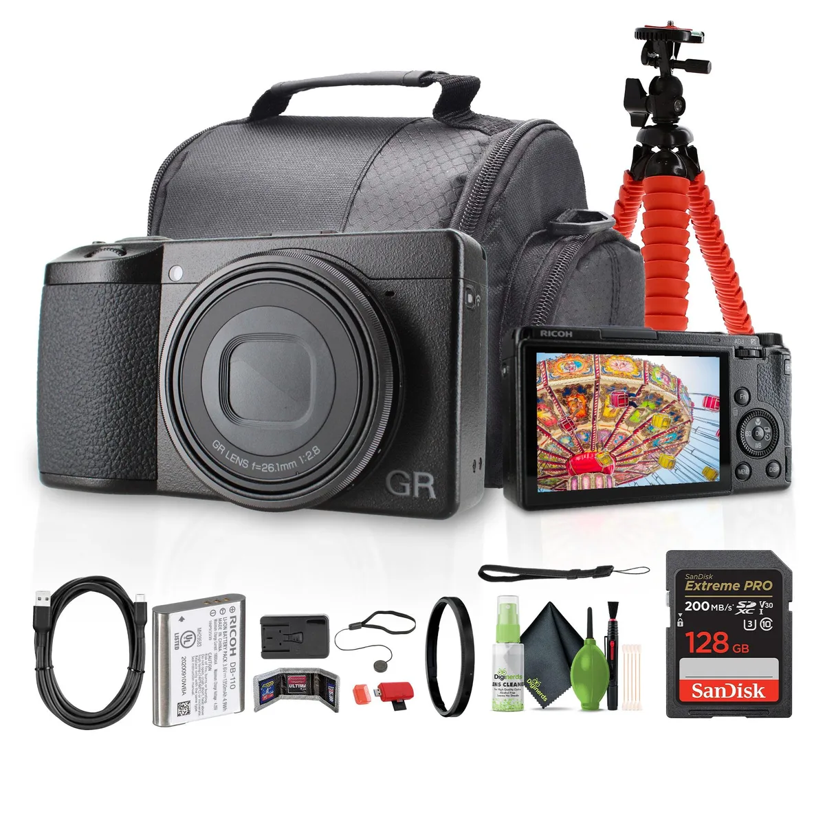 Ricoh Ricoh GR IIIx 24.2MP APS-C Camera Kit 64GB Card 12-Inch Tripod — product photo