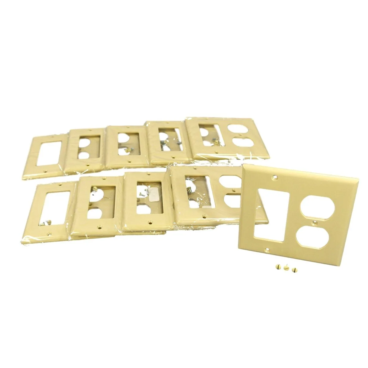 Cooper Wiring Devices Cooper Wiring Devices 2157V 2-Gang Combination Switch Plate Ivory Pack of 10 — product photo