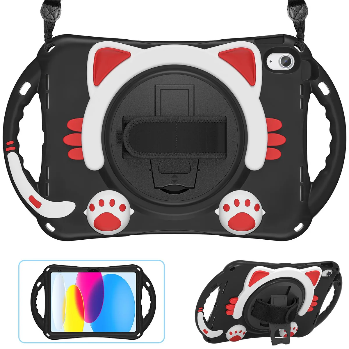 Werleo Werleo iPad 10th Gen 10.9" Silicone Case with Handle Grip Kickstand Shoulder Strap — product photo