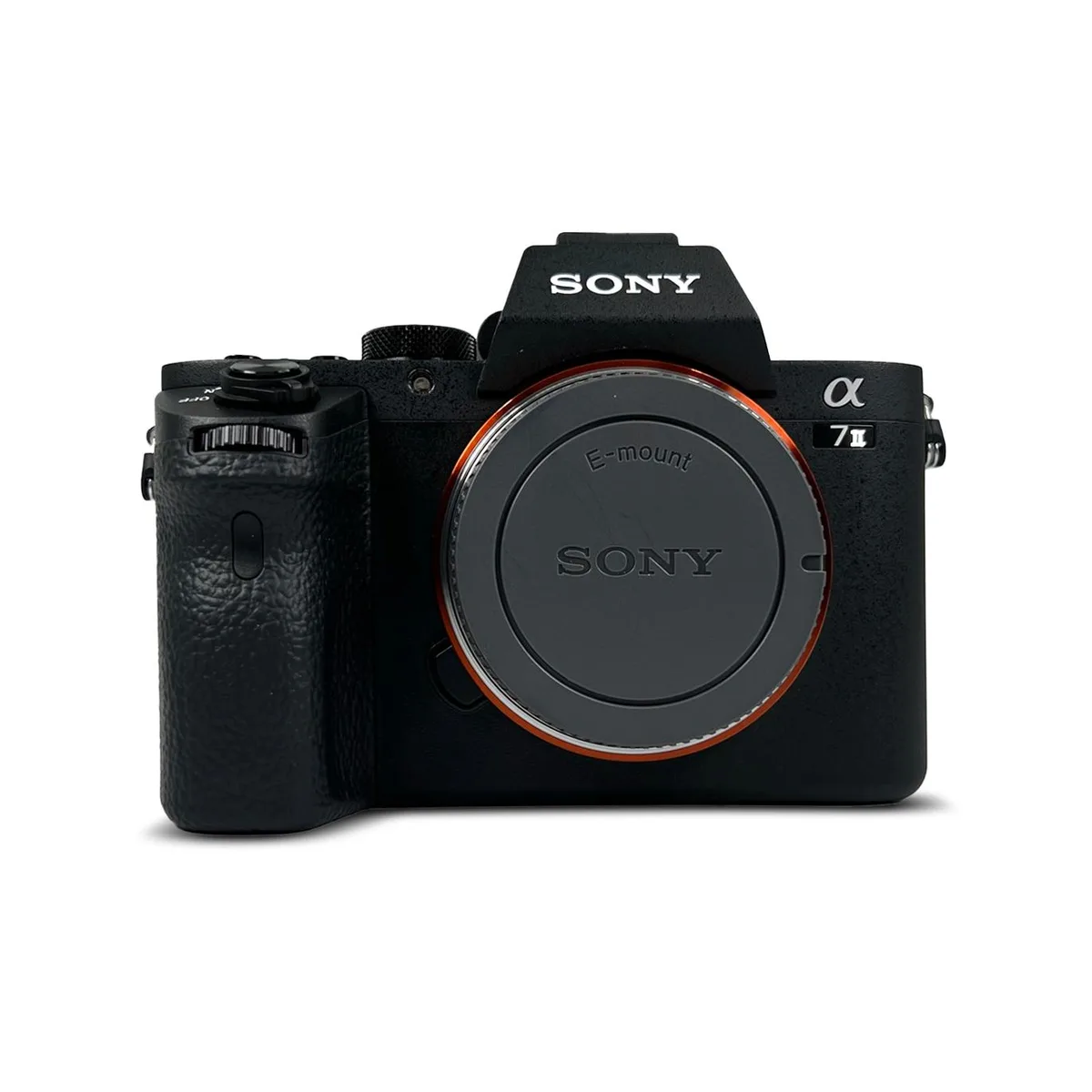 Sony Alpha a7 II mirrorless camera body, black finish, compact form factor, tiltable screen visible