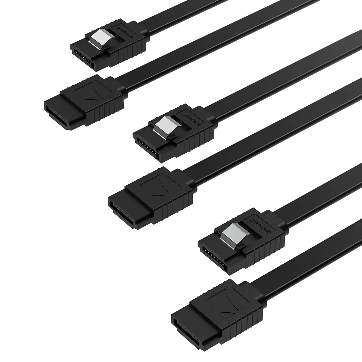 Sabrent CB-SFK3 SATA III 6 Gbps locking data cable 3-pack 20 in — product photo