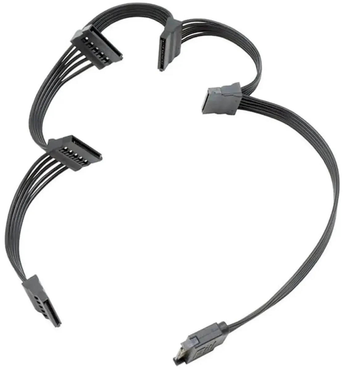 SMUGDESK SMUGDESK 15 Pin SATA Male to Female Power Extension Cable 26 Inch 66CM 1 to 5 — product photo