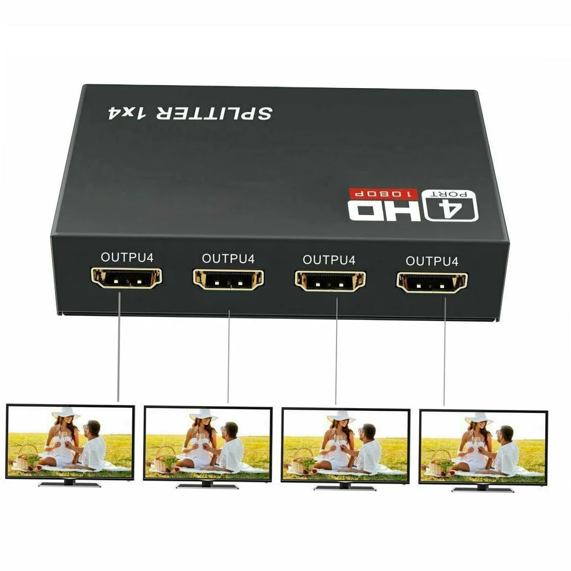 LUOM LUOM XQ-001 HDMI Splitter 1x4 4K@30Hz Black — product photo