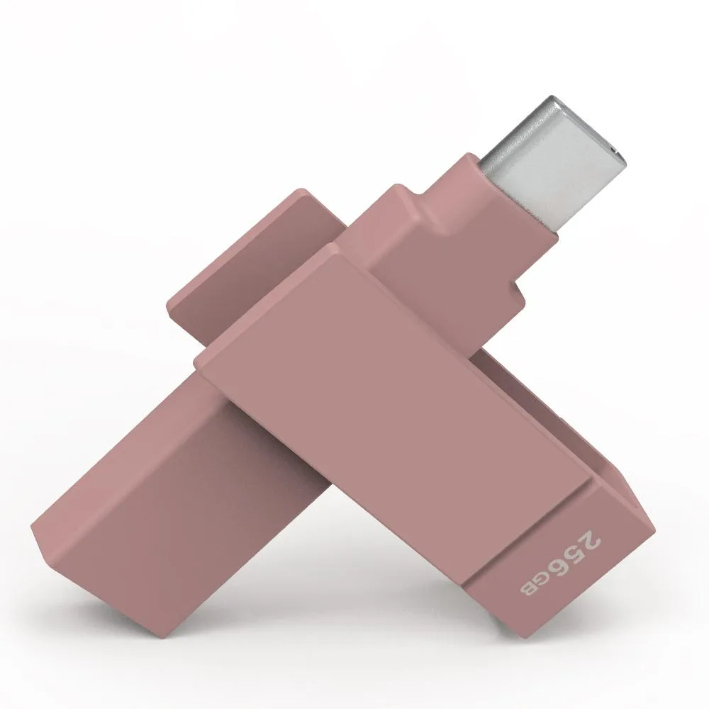 PIODATA PIODATA iXflash 256GB USB 3.2 Gen 1 Type-A &amp; Type-C Pink — product photo