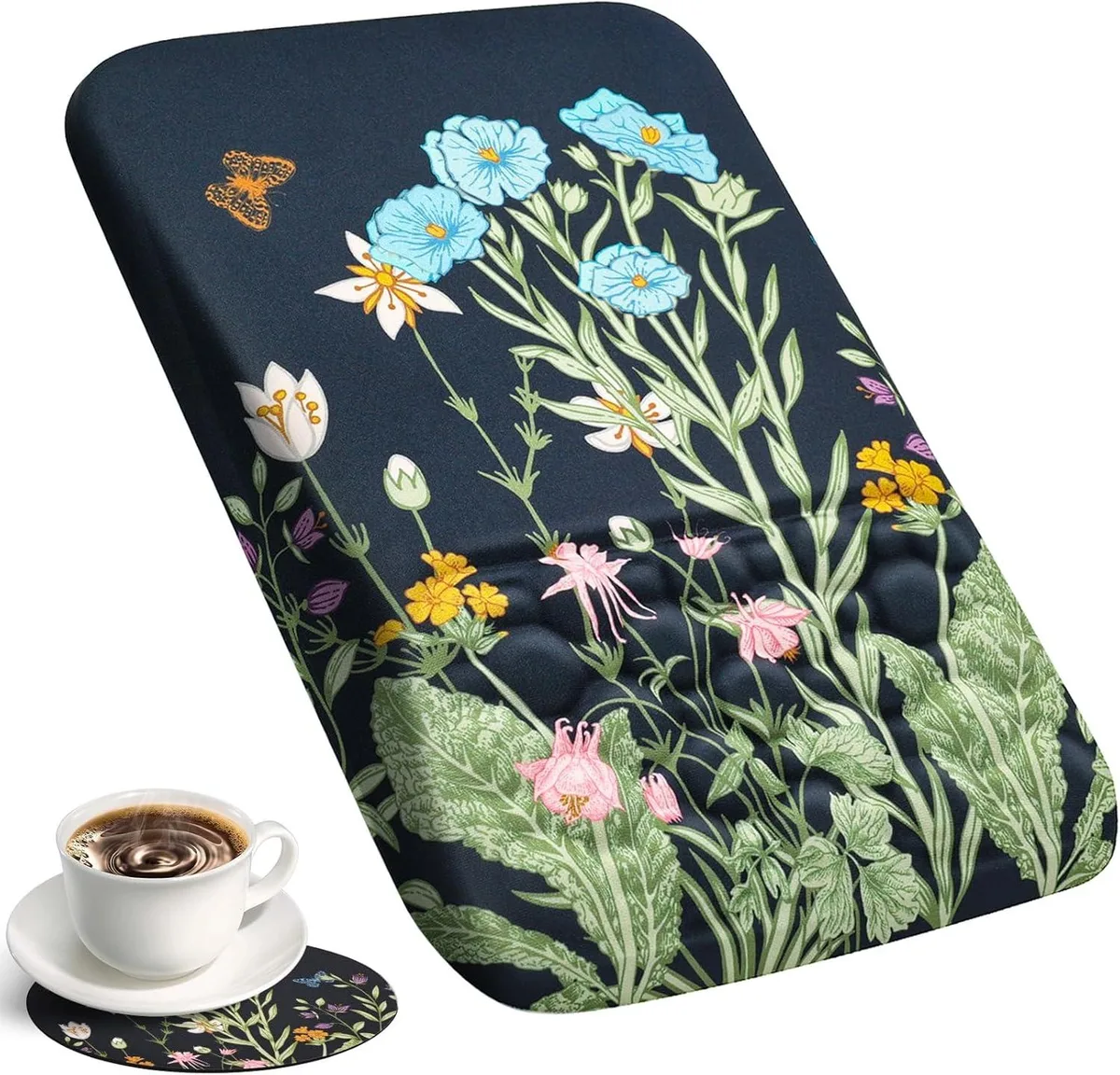 Kenuco Kenuco Floral Ergonomic Mouse Pad with Wrist Rest 12.12 x 8.11 — product photo