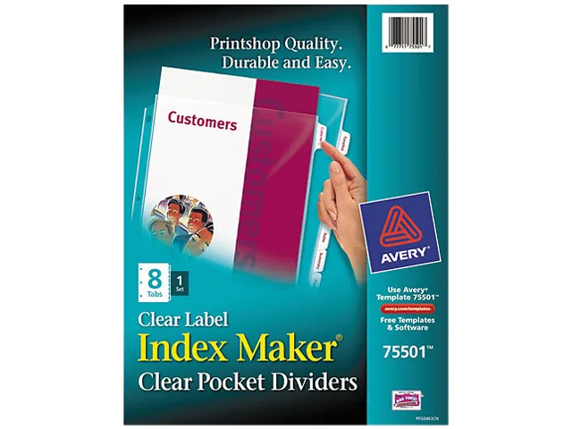 Avery Avery 75501 Clear Index Dividers 8 Tabs 8-1/2" x 11 — product photo
