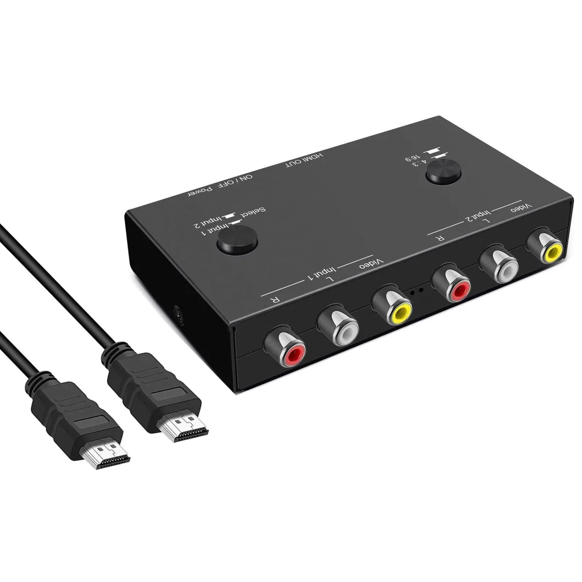 ALSEYE ALSEYE 2 Port RCA to HDMI Converter 1080p 60Hz 16:9/4:3 Switch — product photo