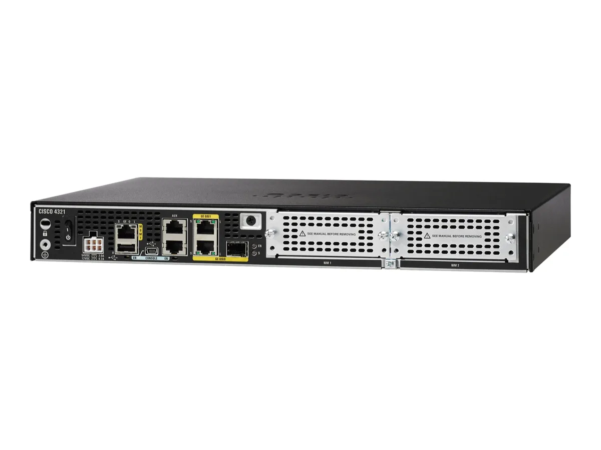 Cisco Systems, Inc. Cisco Systems, Inc. ISR4321/K9 firewall appliance 2GE 4GB DRAM 4GB Flash — product photo