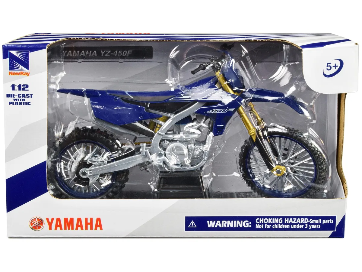 New Ray Toys New Ray Toys Yamaha YZ-450F Blue 1/12 Diecast Motorcycle — product photo