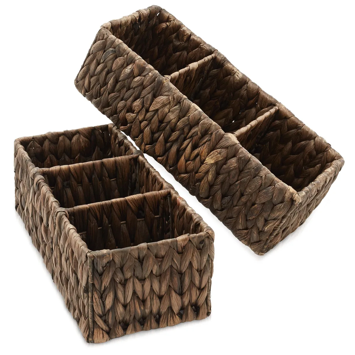 Casafield Casafield STO-E3898-BRN 3-section shelving basket set of 2 — product photo