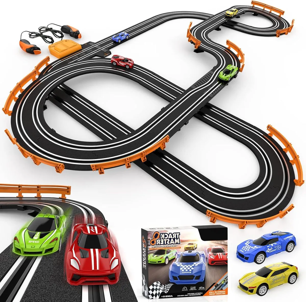usbroway usbroway Slot Car Race Track Set 18.4 ft 4 Cars Lap Counter — product photo