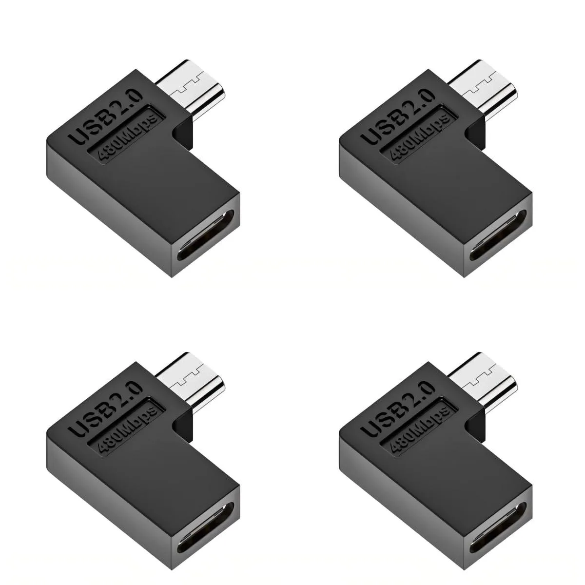 LORDWORLD LORDWORLD USB-C to Micro USB 90° Left Angled Adapter 4 Pack — product photo