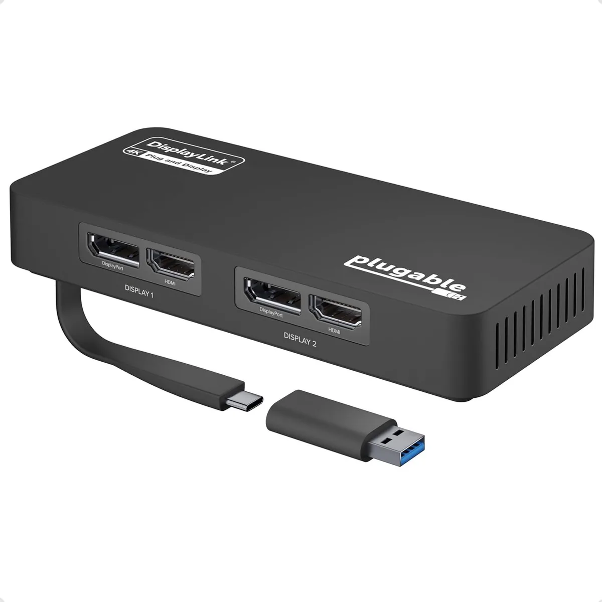FLEANE FLEANE Dual 4K DisplayPort HDMI USB 3.0 USB-C Adapter — product photo