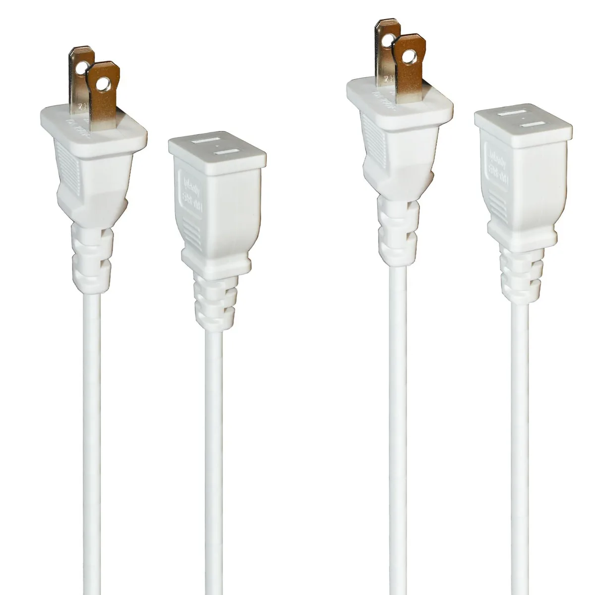  Jplenty 01 6 ft 2-prong power extension cord 2 pack — product photo