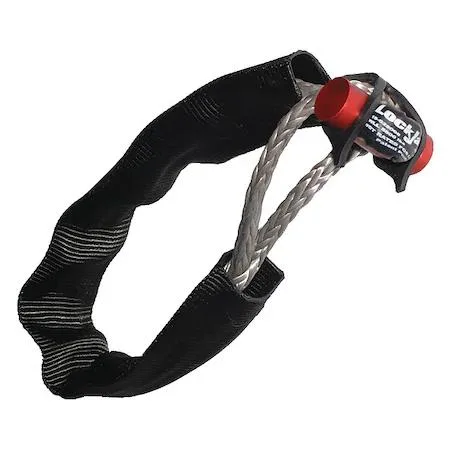 Yellow soft shackle with anodized bar and nylon cover