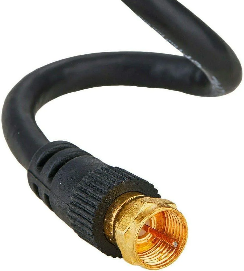 Cables Direct Online Cables Direct Online RG6 20 ft coaxial rf cable Black F-Type Female to Female Double-shielded Indoor/Outdoor — product photo