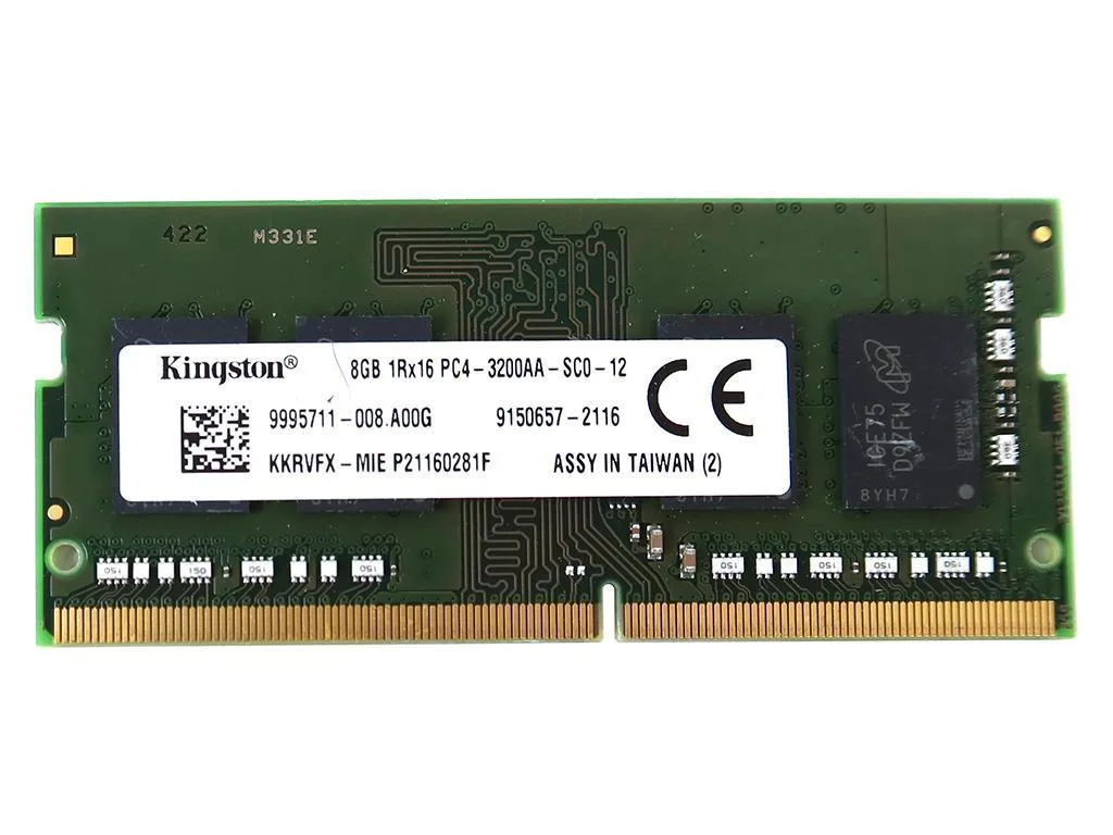 Kingston Technology Corp. Kingston Technology Corp. KKRVFX-MIE 8GB DDR4 3200MHz CL19 SO-DIMM laptop RAM — product photo
