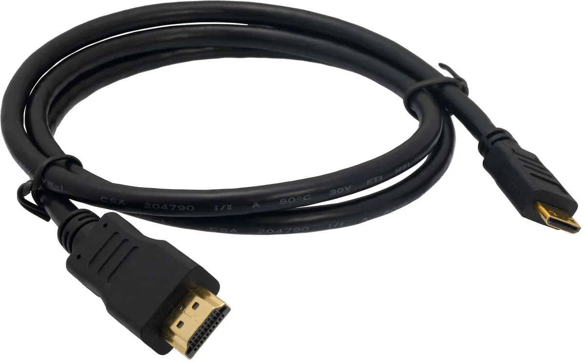 MPF Products MPF Products AHDMI-001 Mini HDMI to HDMI Cable 1.5m Black for GoPro HD Hero2 — product photo