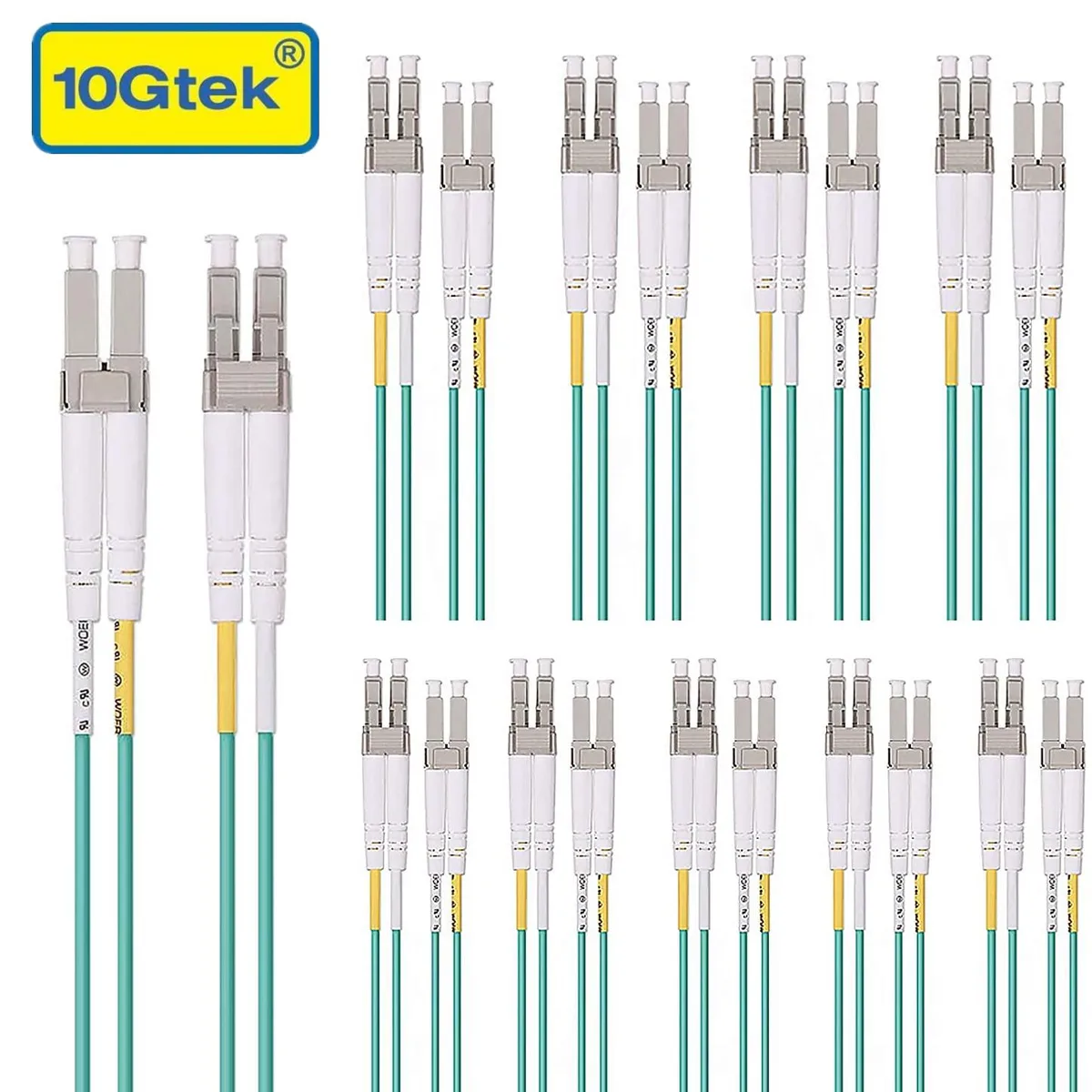 10Gtek 10Gtek LC-LC OM3 Duplex 50/125 LSZH 10-Pack 3.3 ft — product photo