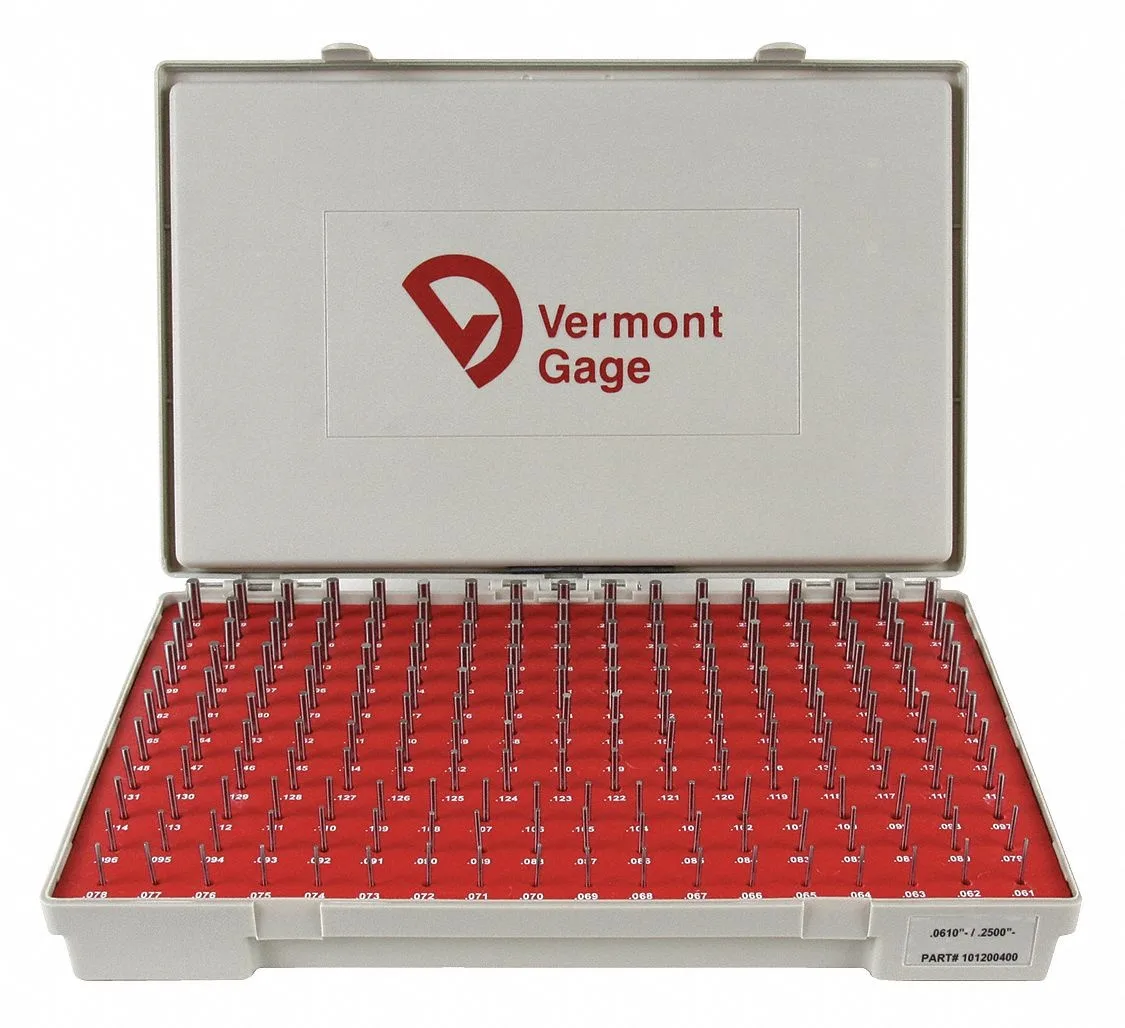 Vermont Gage Vermont Gage 101200400 Pin Gage Set Minus Class ZZ 190 Pcs measurement tool — product photo