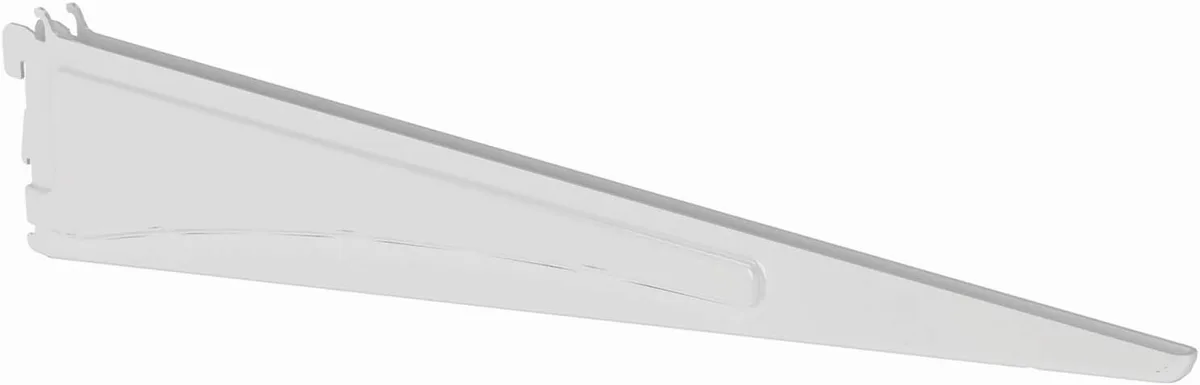 White metal shelf bracket, 16.75 inches deep, epoxy coated