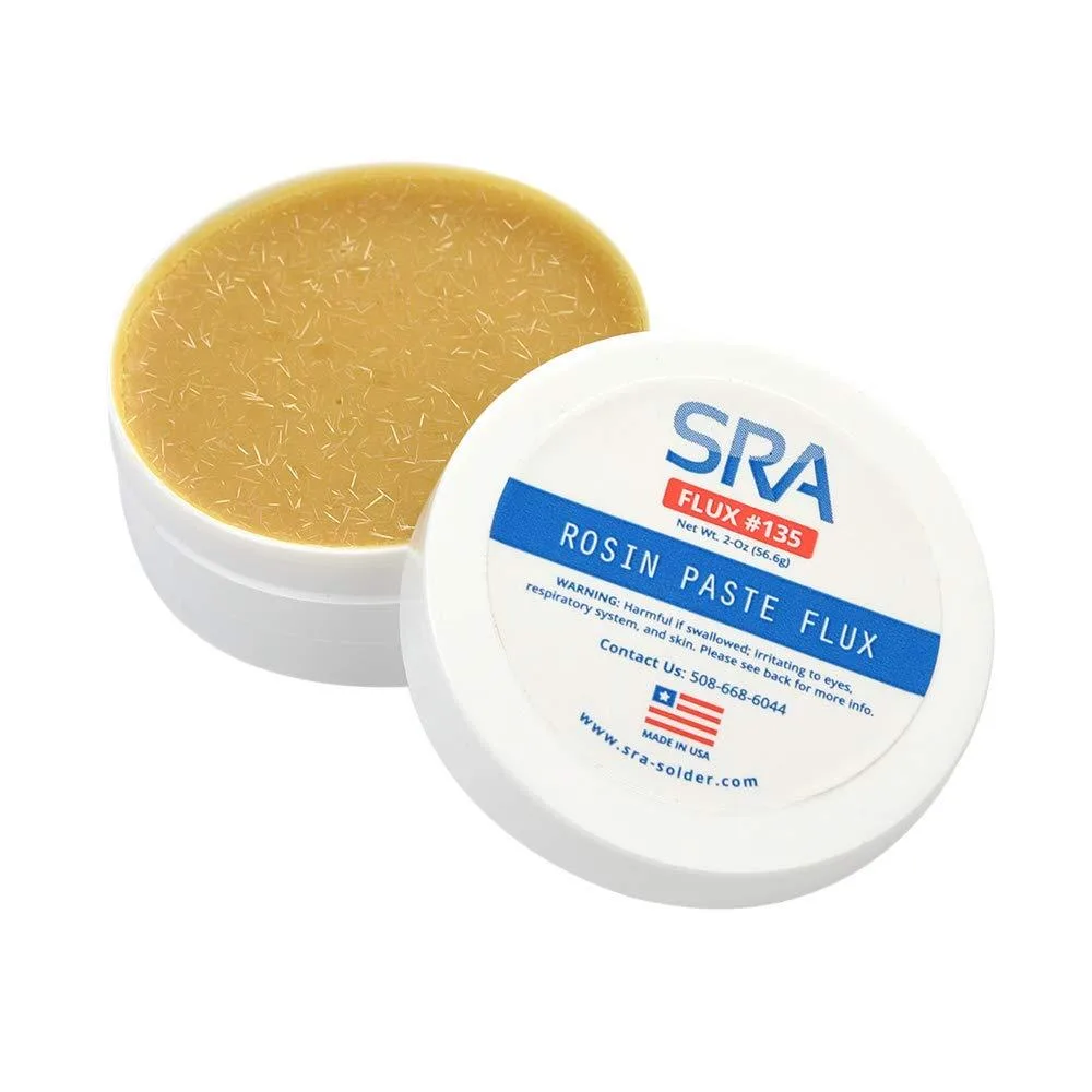 Amber rosin paste flux in 2oz jar