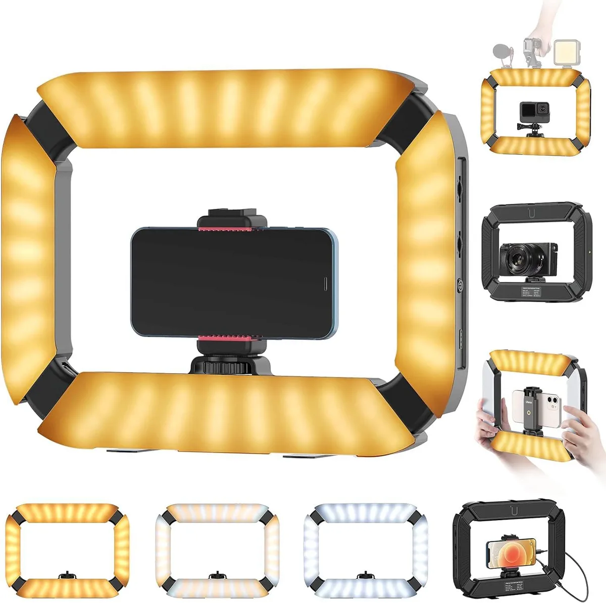  Neewer PICTRON U200 Smartphone Video Rig Ring Light 8000mAh 2500K-8500K CRI96+ White — product photo