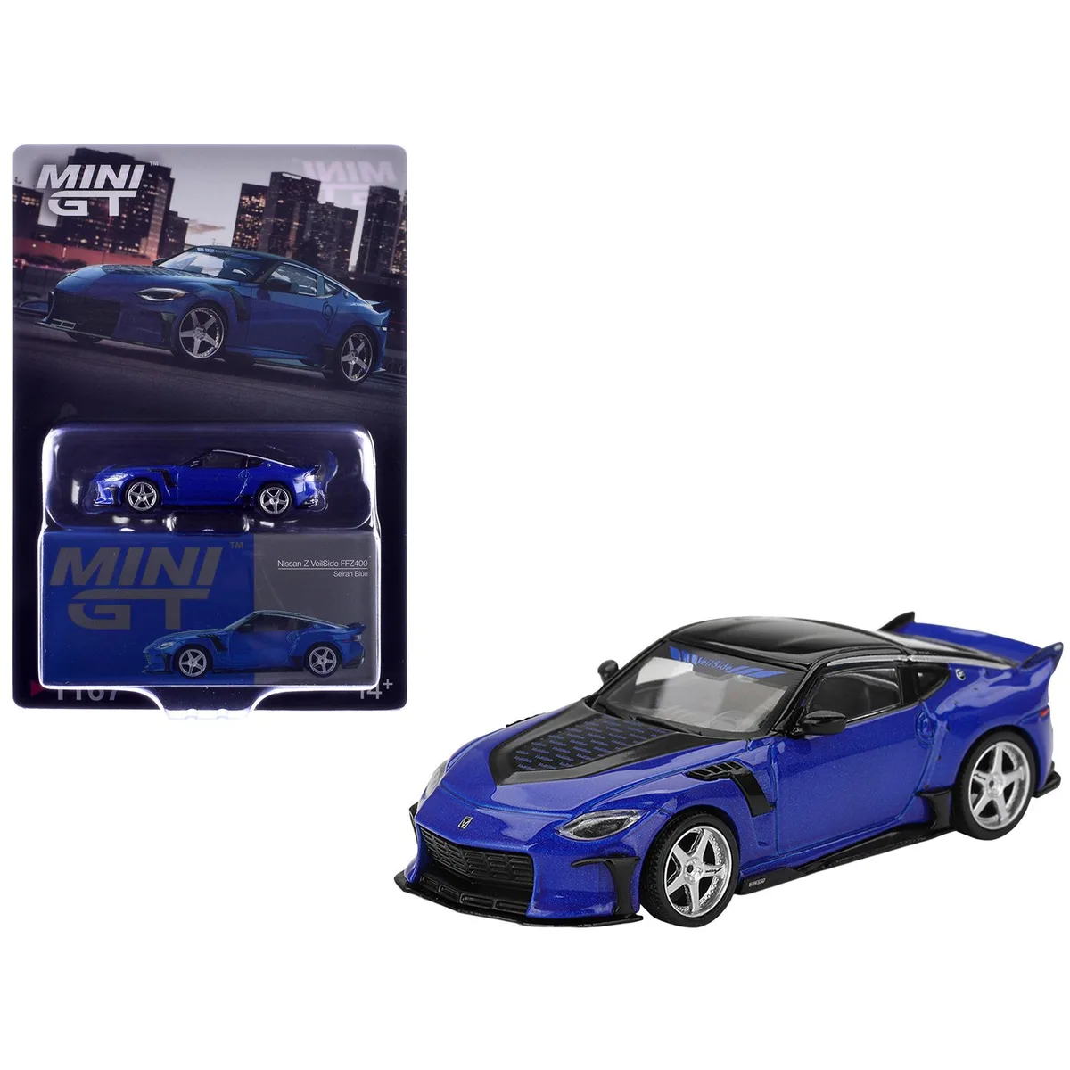 True True Nissan Z VeilSide FFZ400 Seiran Blue Metallic Black Top 1/64 Diecast — product photo