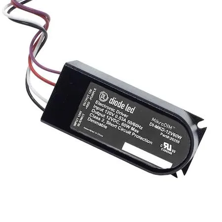 Compact rectangular electronic driver with matte finish and wiring terminals