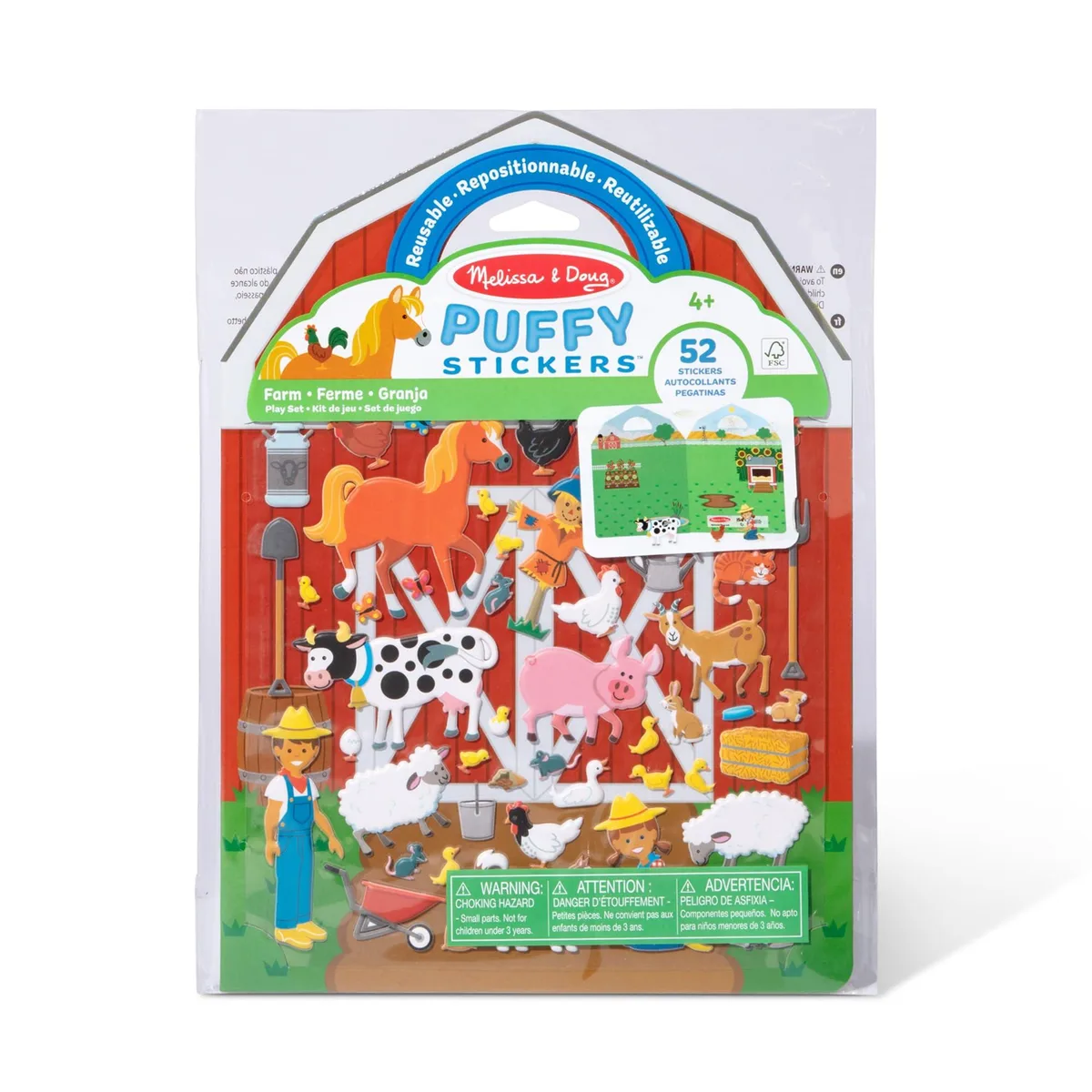  Melissa &amp; Doug Puffy Sticker Play Set On The Farm 52 Stickers — product photo