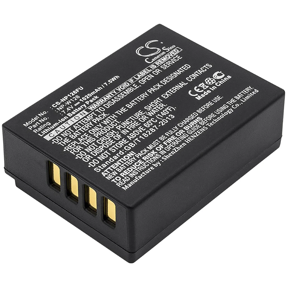 Cameron & Co Cameron & Co DS-CS-NP126FU camera battery Li-ion 1.02 Ah 7.4V 1020mAh Black — product photo