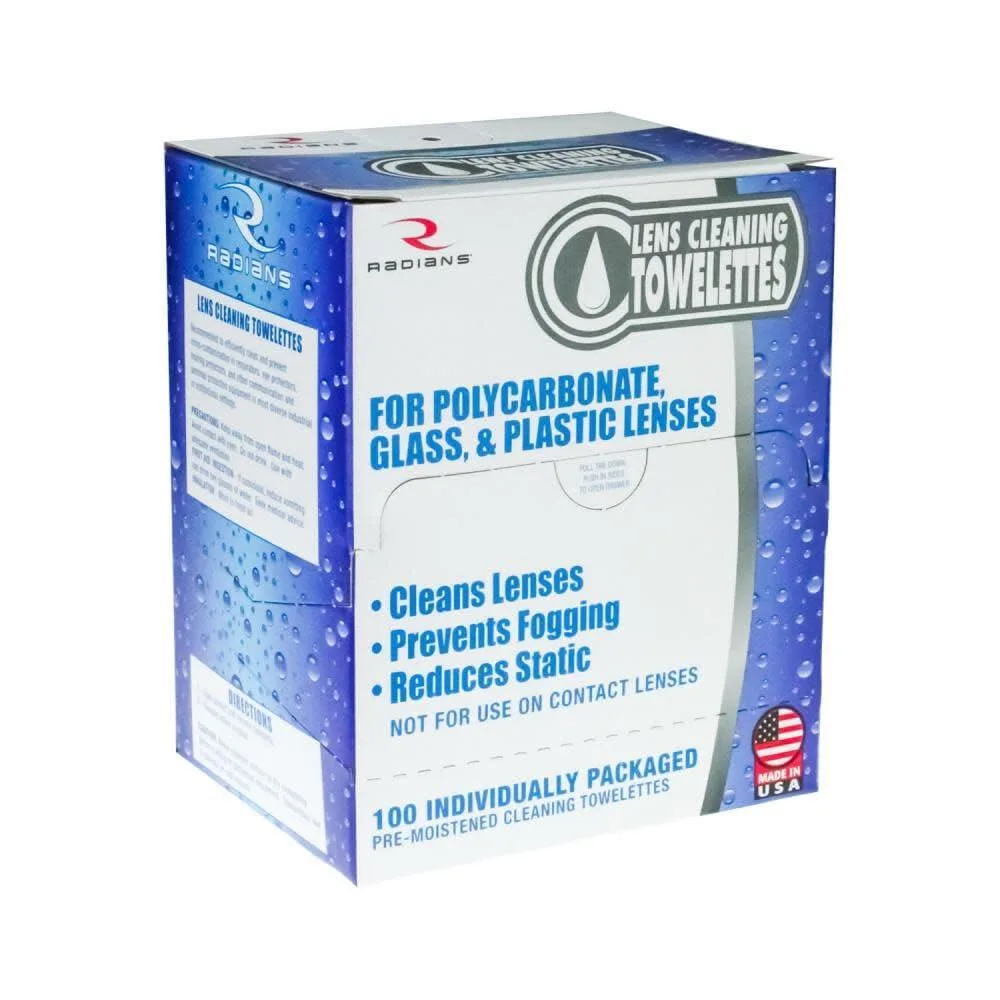  Radians LCD100 Lens Cleaning Towelettes 100-count box — product photo