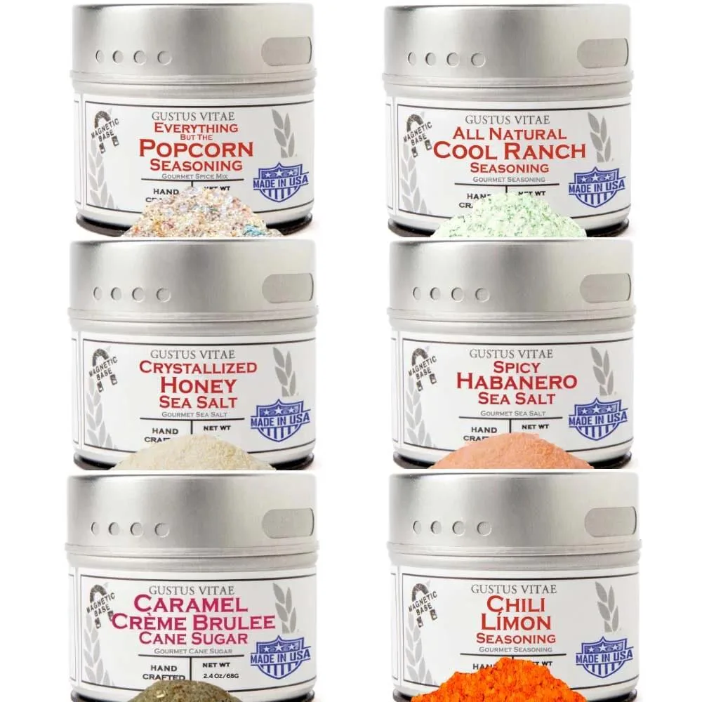 Gustus Vitae Condiments Gustus Vitae Condiments Ultimate Popcorn Seasoning Set Six Pack — product photo