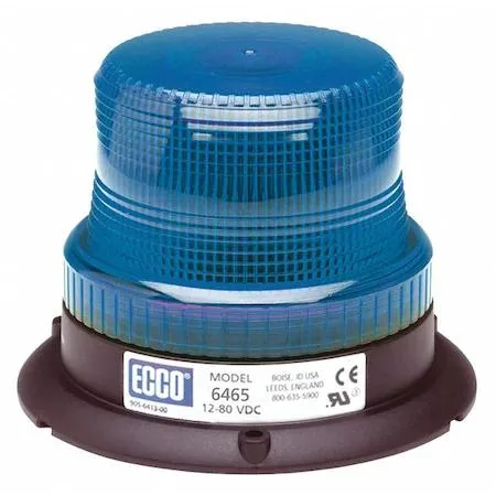 Blue round LED beacon light with blunt-cut wires