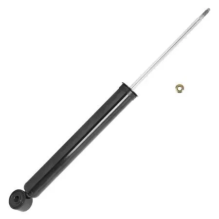 Unity rear shock absorber, silver metal cylinder with mounting hardware