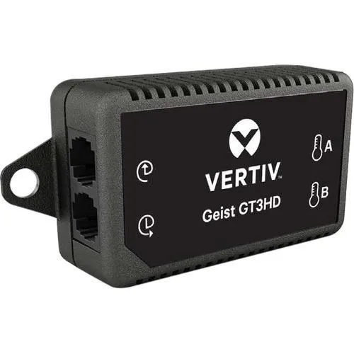 Small rectangular sensor module with three temperature probes and humidity sensor, matte grey plastic housing