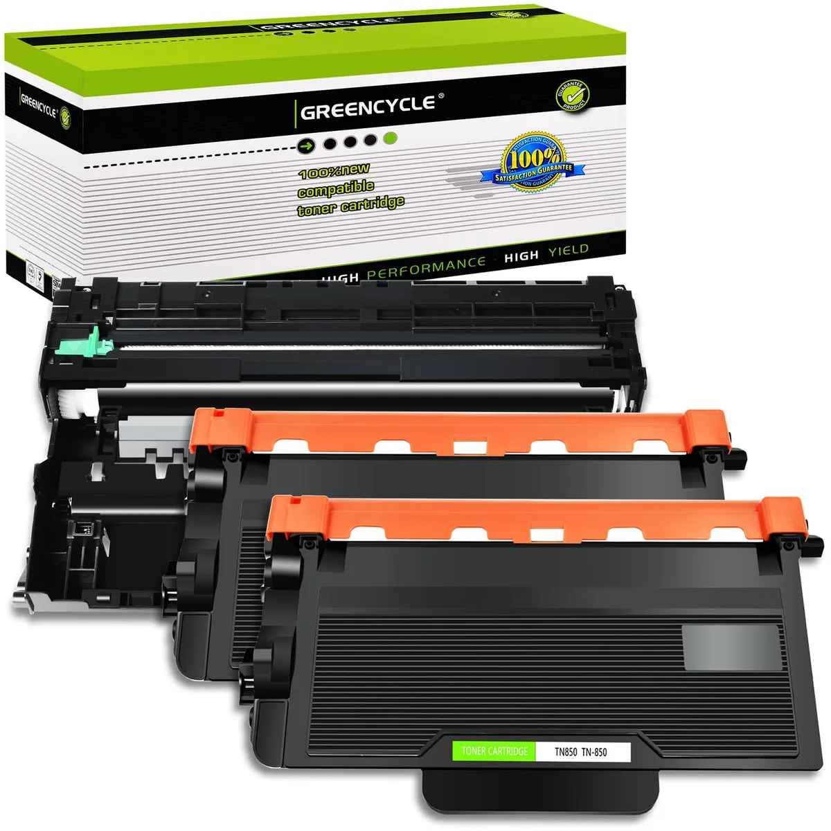 GREENCYCLE GREENCYCLE TN850 2 Black Toner Cartridges + DR820 Drum Unit 3 Pack — product photo