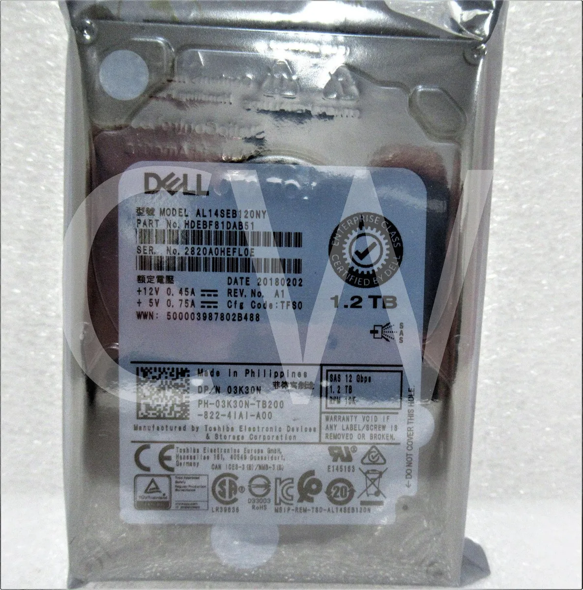 DELL DELL 1.2TB 10K SAS 12G 2.5 internal hard drive — product photo