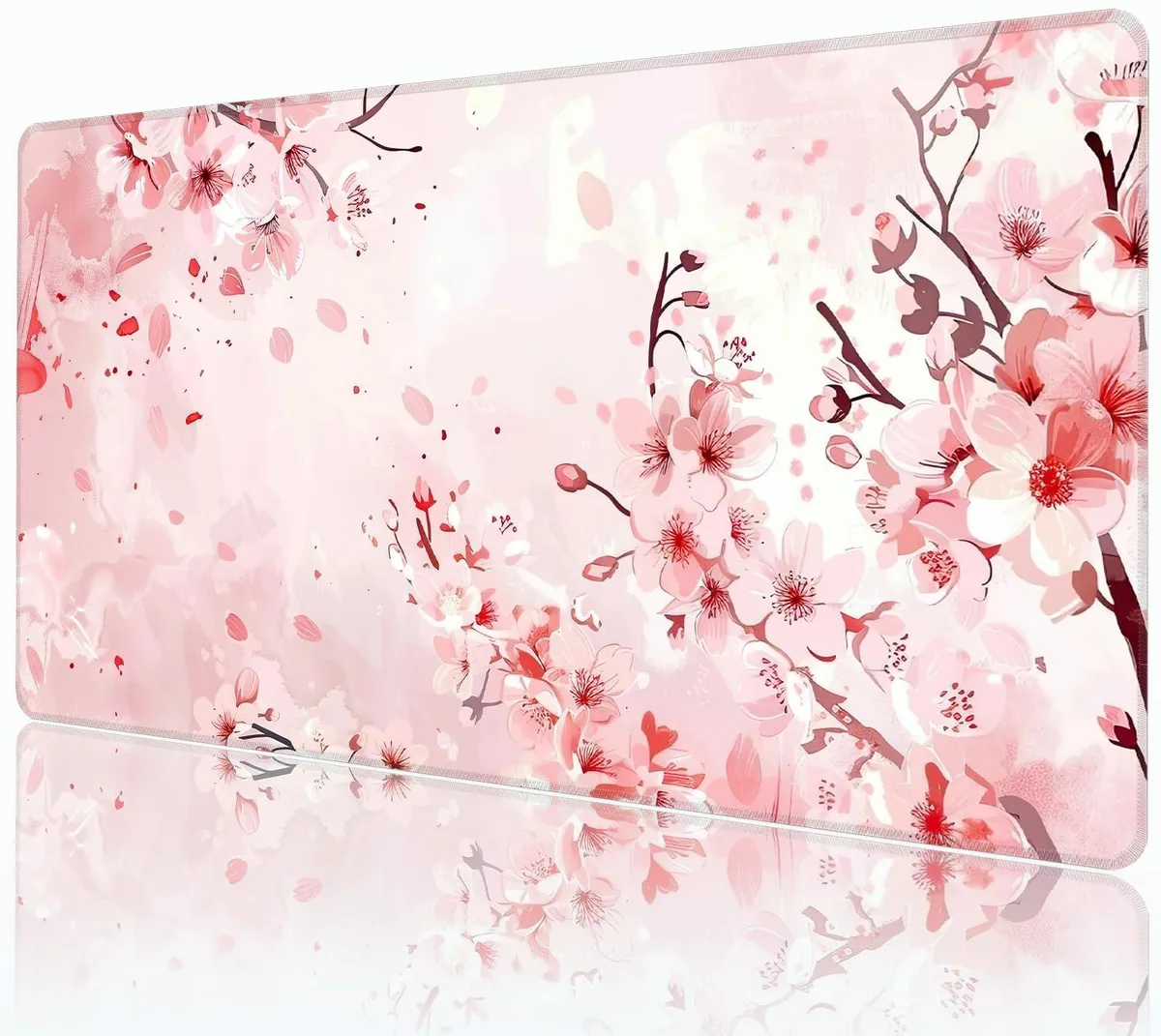  HUNJIEEM XXL Pink Cherry Blossom Mouse Pad 35.4"x15.7 — product photo