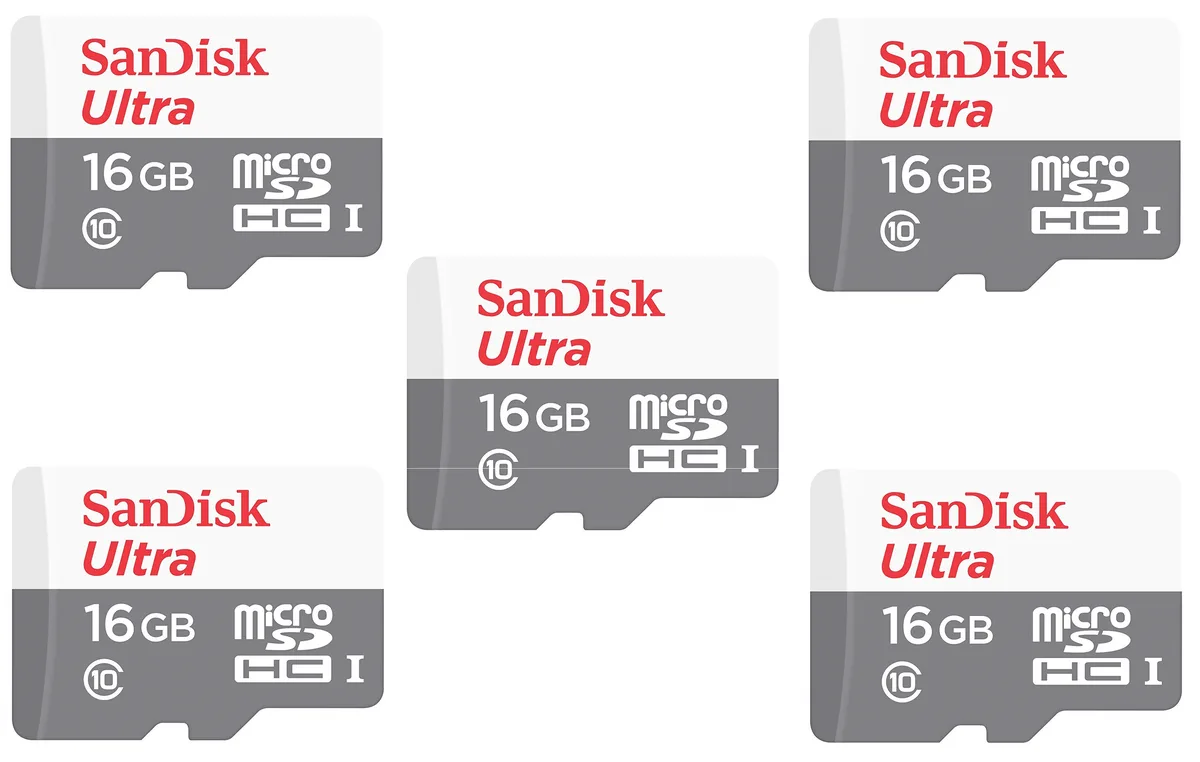 SanDisk SanDisk Ultra 16GB microSDHC Class 10 5-pack — product photo