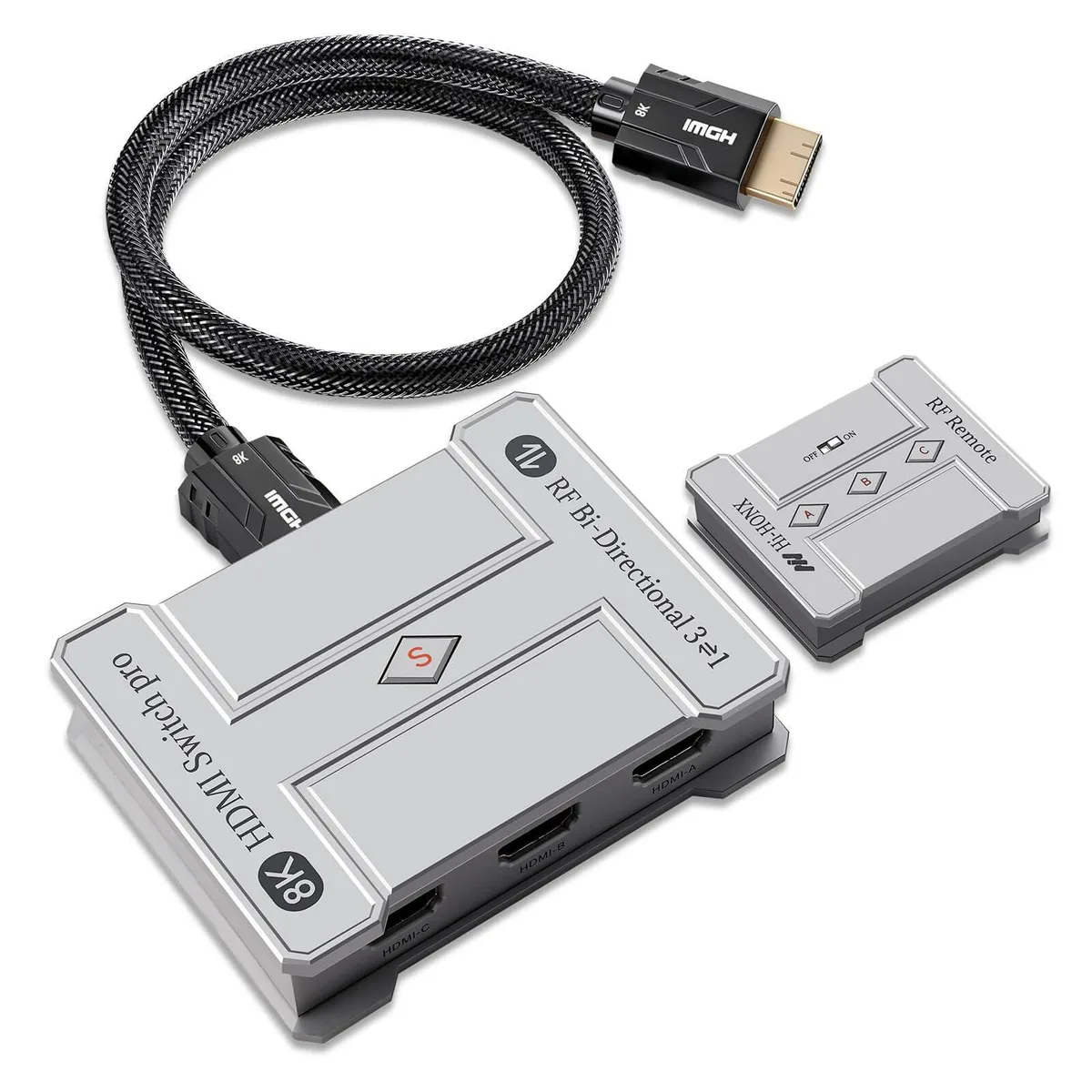 Hi-HONX 8KH3IN101 8K HDMI 2.1 bi-directional switch 3-in 1-out 1-in 3-out — product photo