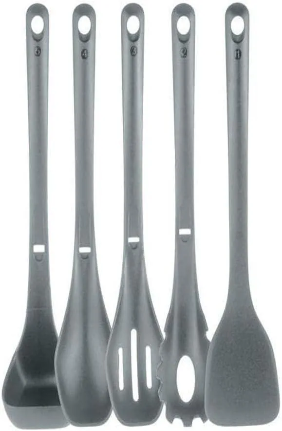 NutriChef USA NutriChef USA NCWSTKGRYUTENS 5pc Heat-Resistant Nylon Cooking Utensil Set Gray — product photo