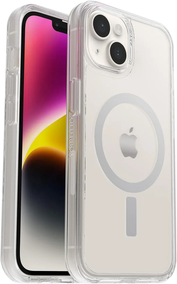 Clear slim case for iPhone 14 and 13 with MagSafe ring