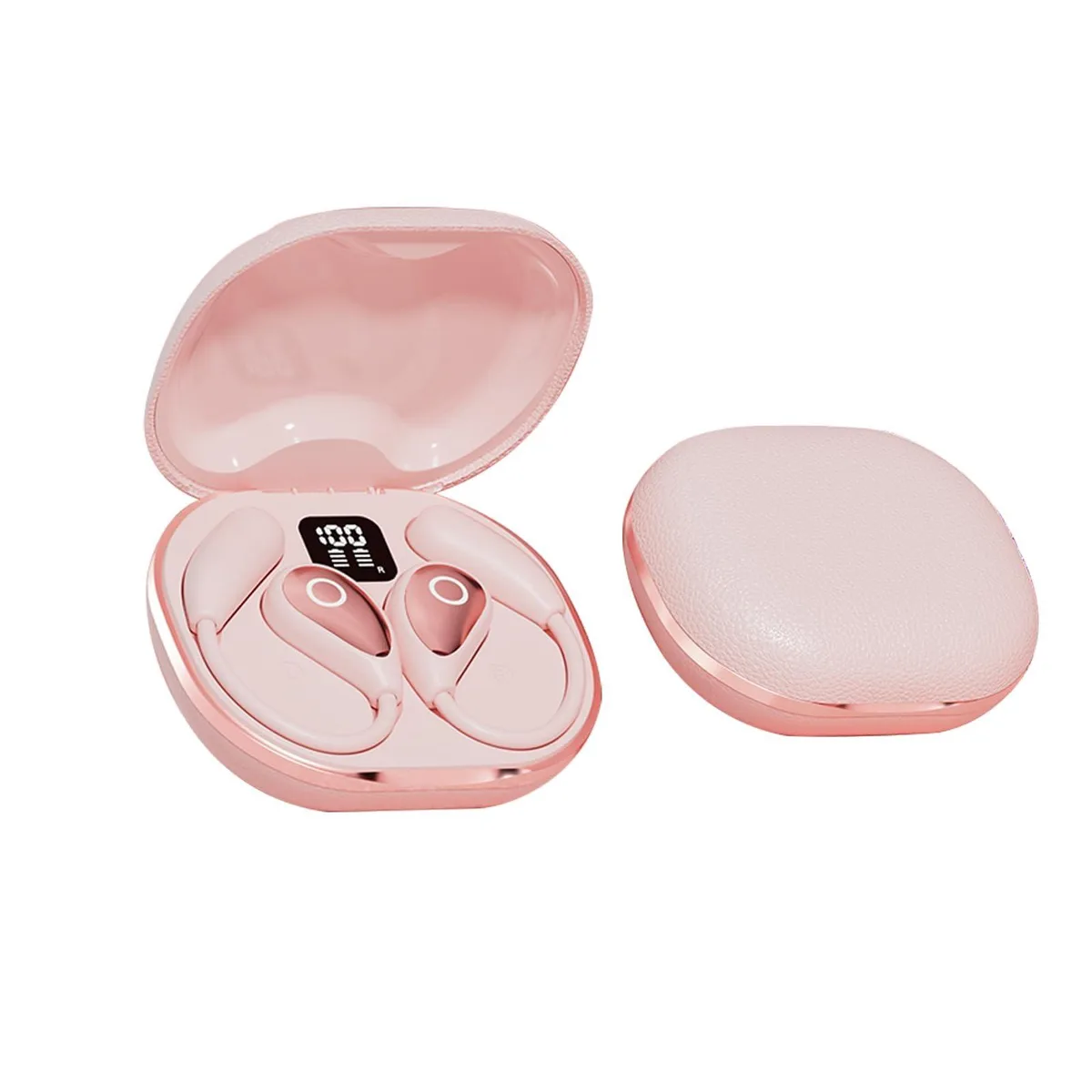  QJF M95 Open Ear Headphones Pink Bluetooth 5.4 48h IP54 — product photo
