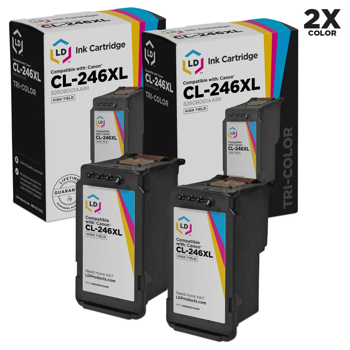 LD Products LD Products CL-246XL 2PK High Yield Color Ink Cartridges — product photo