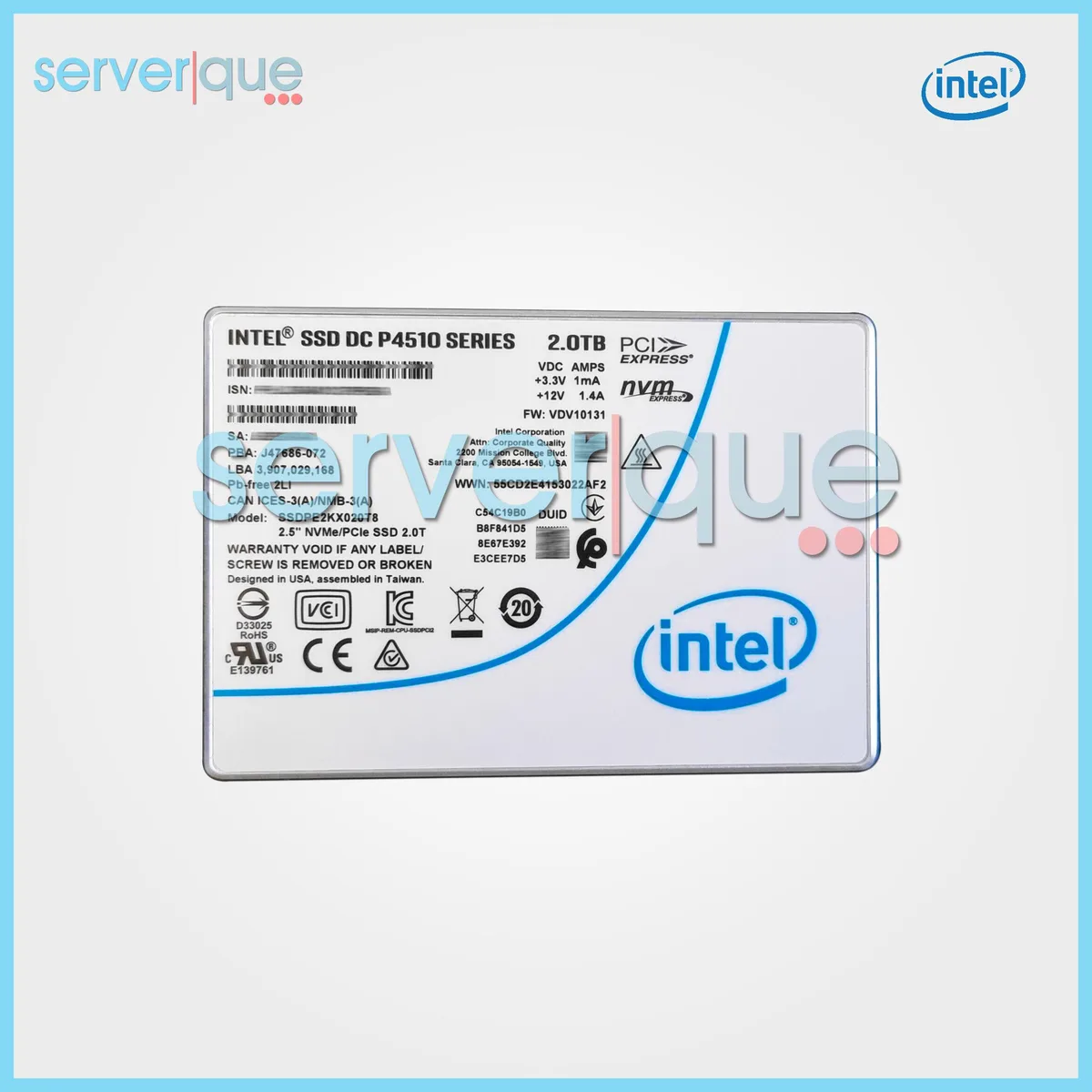 Intel Intel DC P4510 1TB 2.5" TLC PCI-e 3.1 x4 NVMe internal SSD — product photo