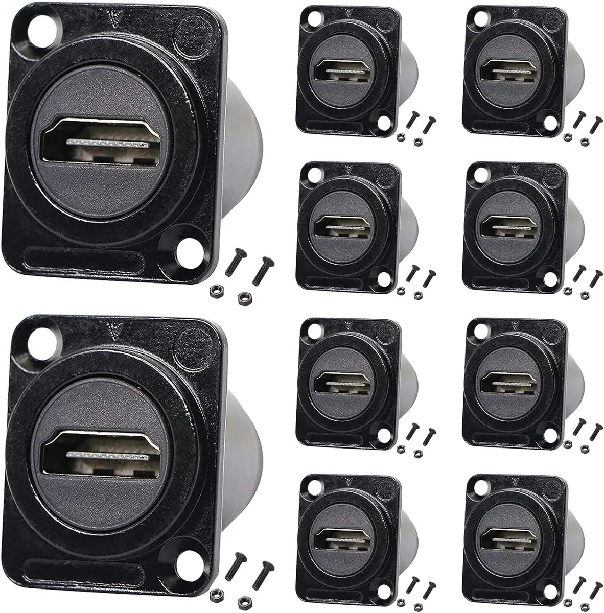 BFKK BFKK 10-Pack HDMI Panel Mount Coupler Female to Female 4K 60Hz video accessory — product photo
