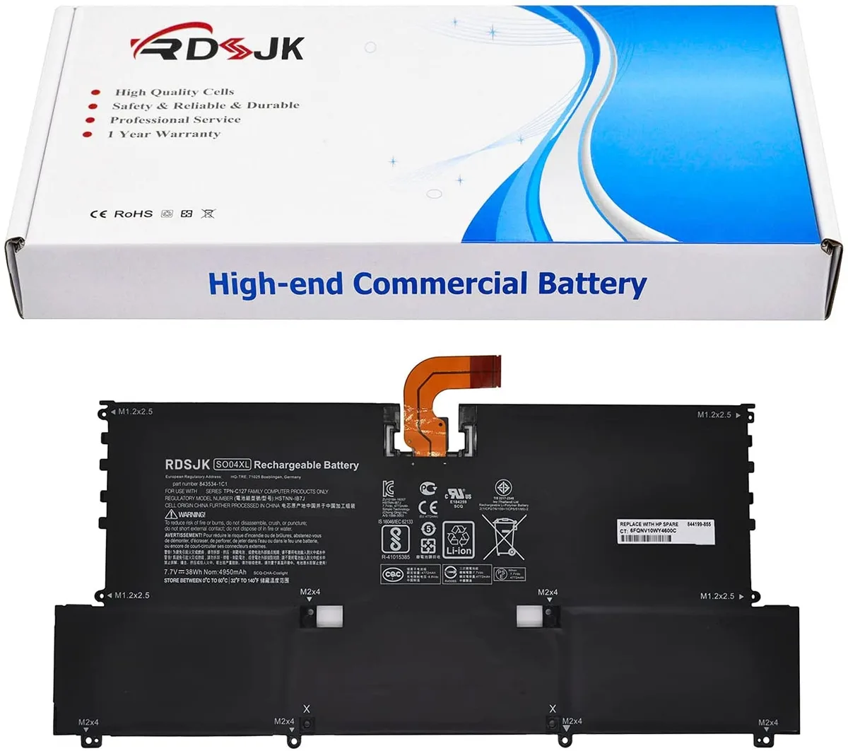 NShi NShi laptop battery for HP Spectre 13 7.7V 38Wh 4950mAh — product photo